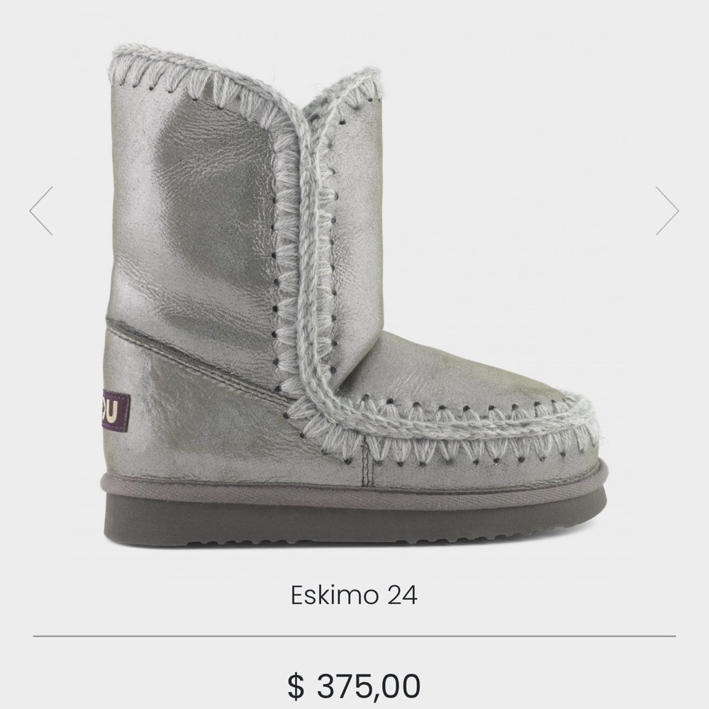 Mou Metallic Silver Eskimo 24 Boots